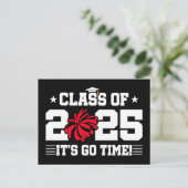 Cheer Cheerleader Afstuderen Klasse van 2025 Senio Briefkaart (Staand voorkant)