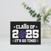 Cheer Cheerleader Afstuderen Klasse van 2025 Senio Briefkaart (Staand voorkant)