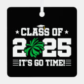 Cheer Cheerleader Afstuderen Klasse van 2025 Senio Metalen Ornament (Voorkant)