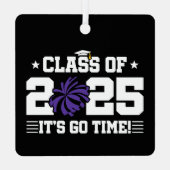 Cheer Cheerleader Afstuderen Klasse van 2025 Senio Metalen Ornament (Achterkant)