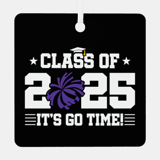 Cheer Cheerleader Afstuderen Klasse van 2025 Senio Metalen Ornament (Achterkant)