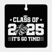 Cheer Cheerleader Afstuderen Klasse van 2025 Senio Metalen Ornament (Achterkant)