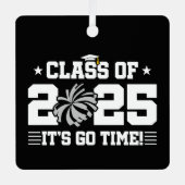 Cheer Cheerleader Afstuderen Klasse van 2025 Senio Metalen Ornament (Voorkant)