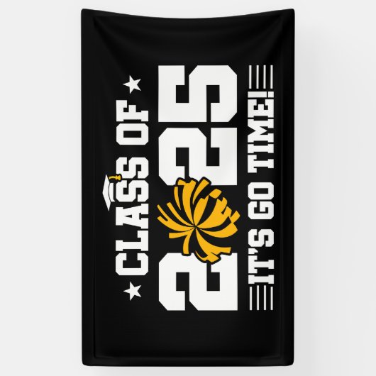 Cheer Cheerleader Afstuderen Klasse van 2025 Senio Spandoek (Verticaal)