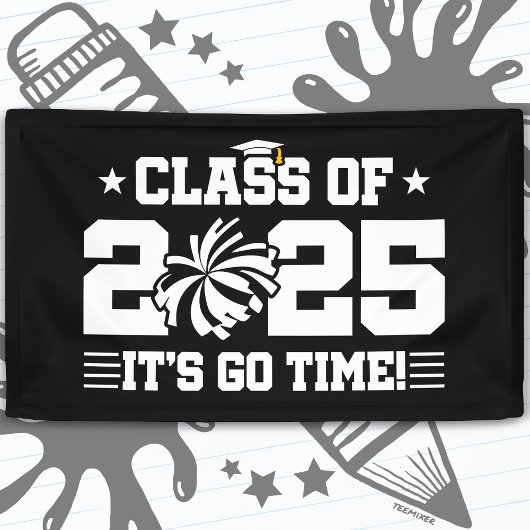 Cheer Cheerleader Afstuderen Klasse van 2025 Senio Spandoek