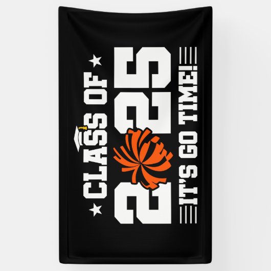 Cheer Cheerleader Afstuderen Klasse van 2025 Senio Spandoek (Verticaal)