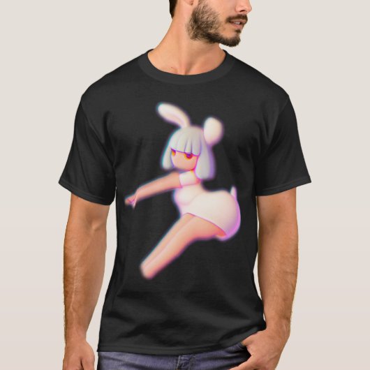 Cheer Cheerleader Cute Bunny Flyer T-shirt (Voorkant)
