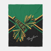 Cheer 📣 Cheerleader - Donkergroen, goud en zwart Fleece Deken (Voorkant)