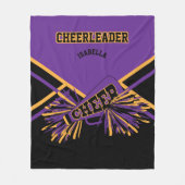 Cheer Cheerleader 📣 - Paars, goud en zwart 2 Fleece Deken (Voorkant)