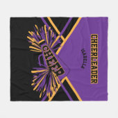 Cheer Cheerleader 📣 - Paars, goud en zwart 2 Fleece Deken (Voorkant (Horizontaal))