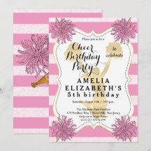 Cheer Cheerleader Pink | Gold Girl Birthday Party
