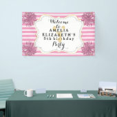 Cheer Cheerleader Pink | Gold Girl Birthday Party Spandoek (Beurs)