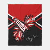 Cheer Cheerleader 📣 - Rood, zwart, wit Fleece Deken (Voorkant)