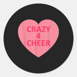 Cheer Cheerleader - Snoep I Love Heart Valentijns Ronde Sticker