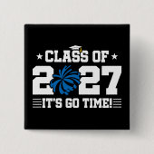 Cheer Cheerleading Afstuderen Eindexamenklas 2027 Vierkante Button 5,1 Cm (Voorkant)