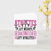 Cheer Cheerleading Athletes Lift Weights Cheerlead Kaart (Gele Bloem)