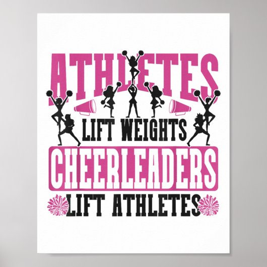 Cheer Cheerleading Athletes Lift Weights Cheerlead Poster (Voorkant)
