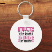 Cheer Cheerleading Athletes Lift Weights Cheerlead Sleutelhanger (Voorkant)