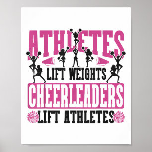 Cheer Cheerleading Atleten Halen Gewichten Cheerle Poster