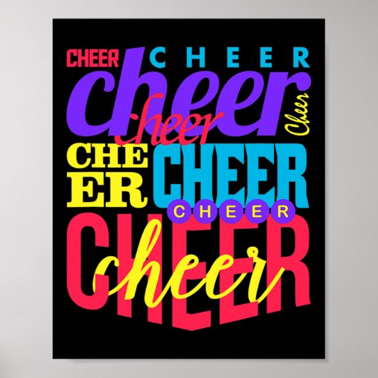 Cheer Cheerleading Cheerleader Typografie Collage Poster (Voorkant)