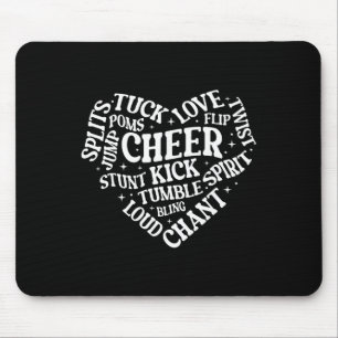 Cheer Cheerleading Hart Woordwolk Tuck Liefde Spli Muismat
