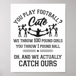 Cheer Cheerleading Jij Speelt Voetbal Schattig We Poster