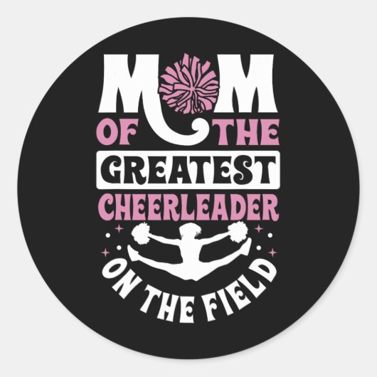 Cheer Cheerleading Moeder Moeder Van De Grootste Ronde Sticker (Voorkant)