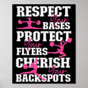 Cheer Cheerleading Respecteer je SES Bescherm je F Poster