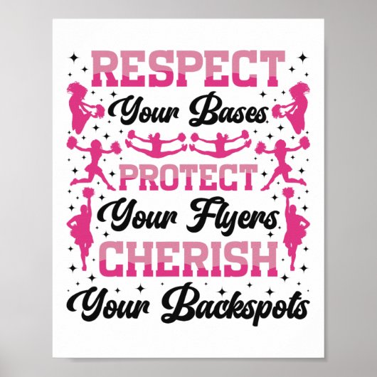 Cheer Cheerleading Respecteer je Ses Bescherm je F Poster (Voorkant)