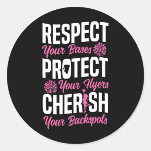 Cheer Cheerleading Respecteer je Ses Bescherm je V Ronde Sticker