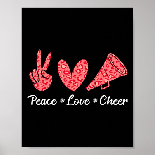 Cheer Cheerleading Vrede Liefde Cheer Poster (Voorkant)