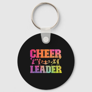 Cheer Cheerleading Waterverf Regenboog Cheer Leade Sleutelhanger