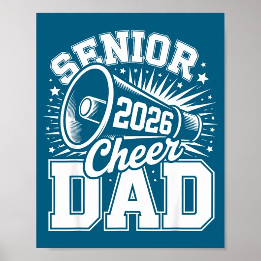 Cheer Class Senior 2026 Proud 2026 Dad Cheerleader Poster (Voorkant)