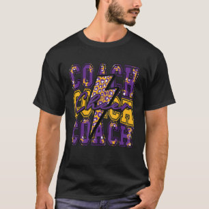 Cheer Coach Bliksemflits Cheer Luipaard Paars Ga T-shirt