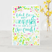 Cheer Coach card for cheerleaders Kaart (Gele Bloem)