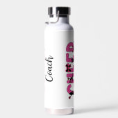 Cheer Coach Cheerleading Pink Glitter Gepersonalis Waterfles (Rechts)