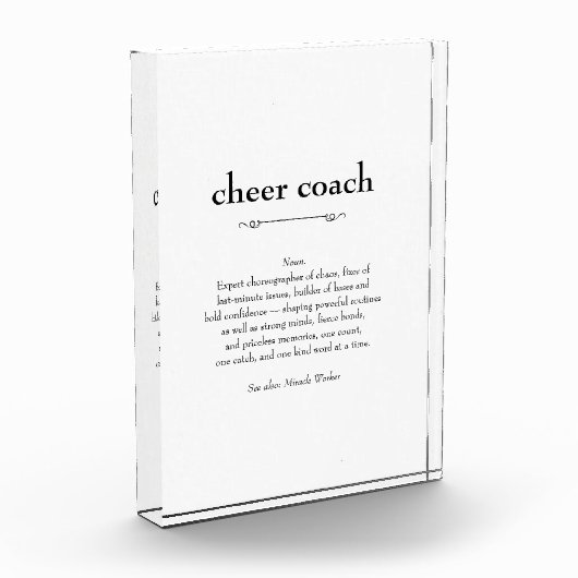 Cheer Coach Definitie Bedankt Cadeau Fotoblokken (Links)