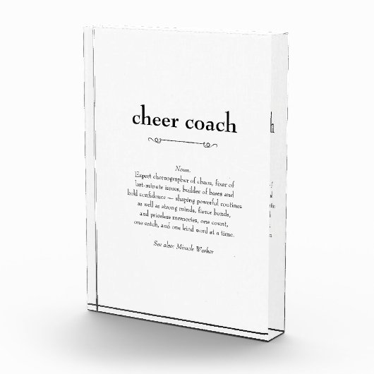 Cheer Coach Definitie Bedankt Cadeau Fotoblokken (Rechts)