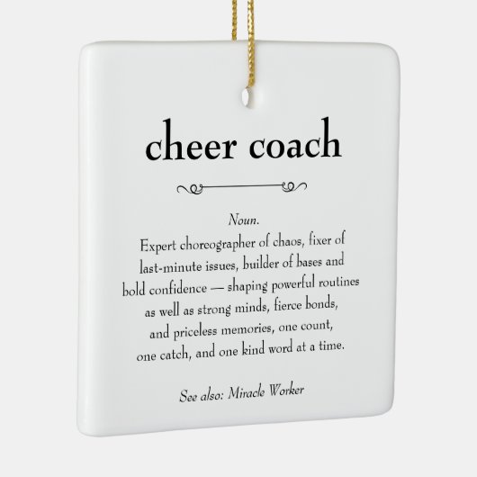 Cheer Coach Definitie Bedankt Cadeau Keramisch Ornament (Rechts)