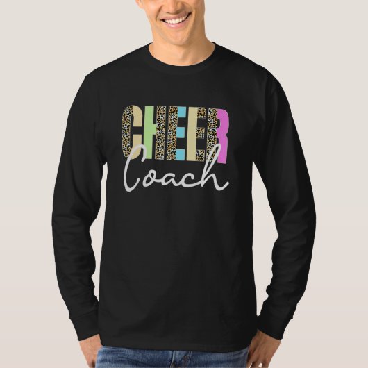 Cheer Coach Leopard Cheerleading Cute Cheer Coach T-shirt (Voorkant)