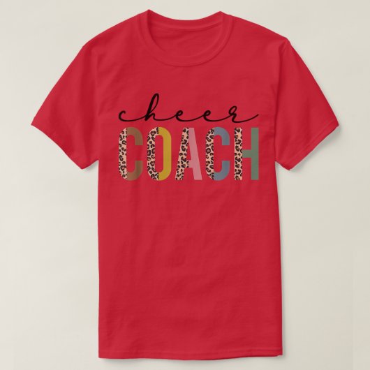 Cheer Coach Leopard Cheerleading Props Cute Cheer T-shirt (Design voorkant)