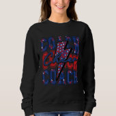 Cheer Coach Lightning Bolt Cheer Leopard Blue Red Trui (Voorkant)