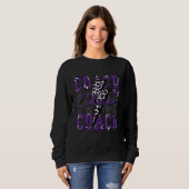 Cheer Coach Lightning Bolt Cheer Leopard Purple Trui (Voorkant volledig)