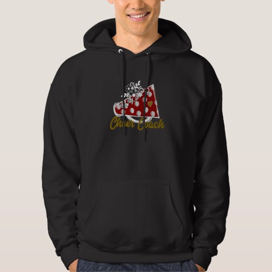 Cheer Coach Maroon Megaphone with Heart Flower Ac Hoodie (Voorkant)