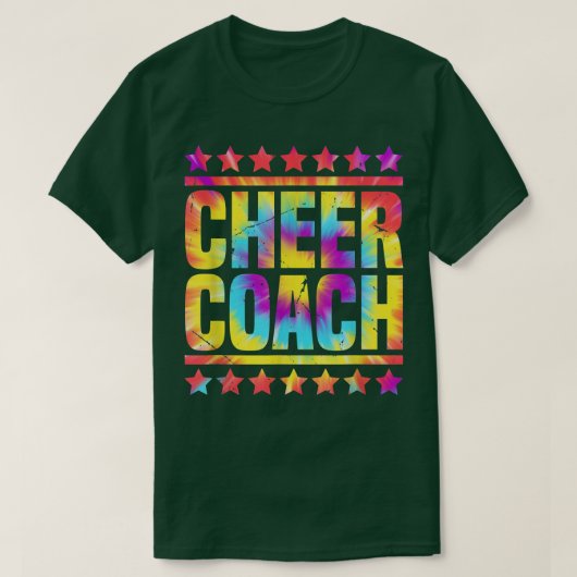Cheer Coach Tie Dye Funny Design Cute Cheer Coach T-shirt (Design voorkant)