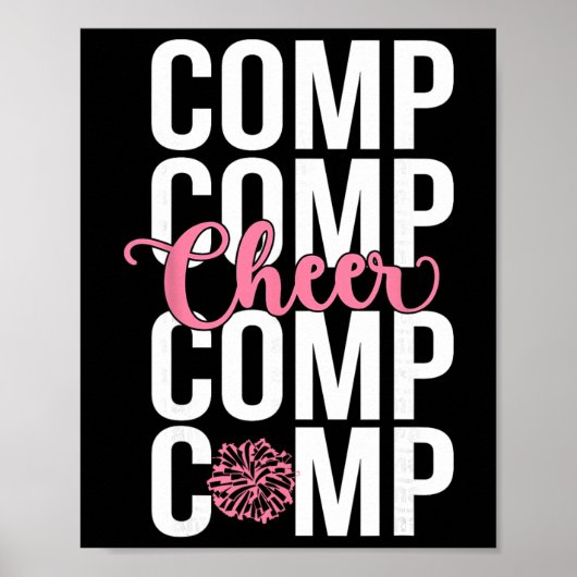 Cheer Comp Day Cheerleading Competition Day Cheerl Poster (Voorkant)