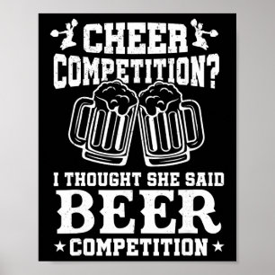 Cheer Competitie Bier Grappige Cheerleader Moeder Poster
