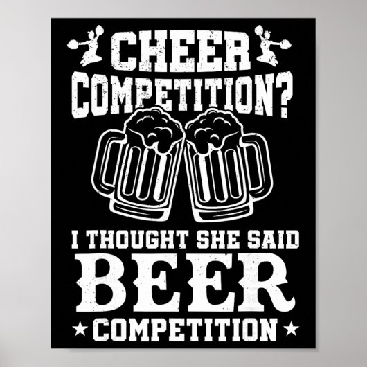 Cheer Competitie Bier Grappige Cheerleader Moeder Poster (Voorkant)