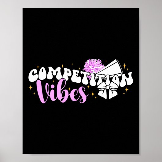 Cheer Competitie Dag Vibes Cheerleading Comp Dag Poster (Voorkant)
