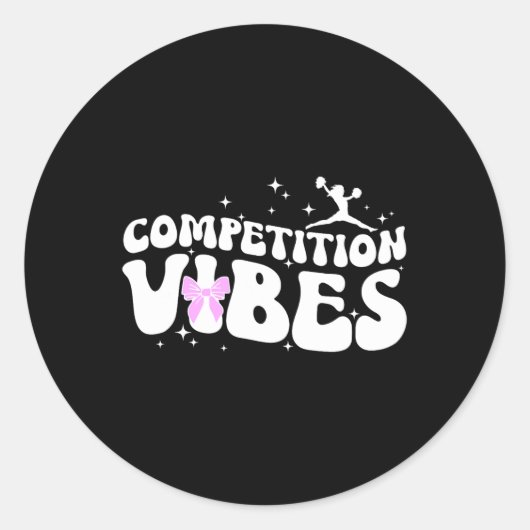 Cheer Competitie Dag Vibes Cheerleading Comp Dag Ronde Sticker (Voorkant)